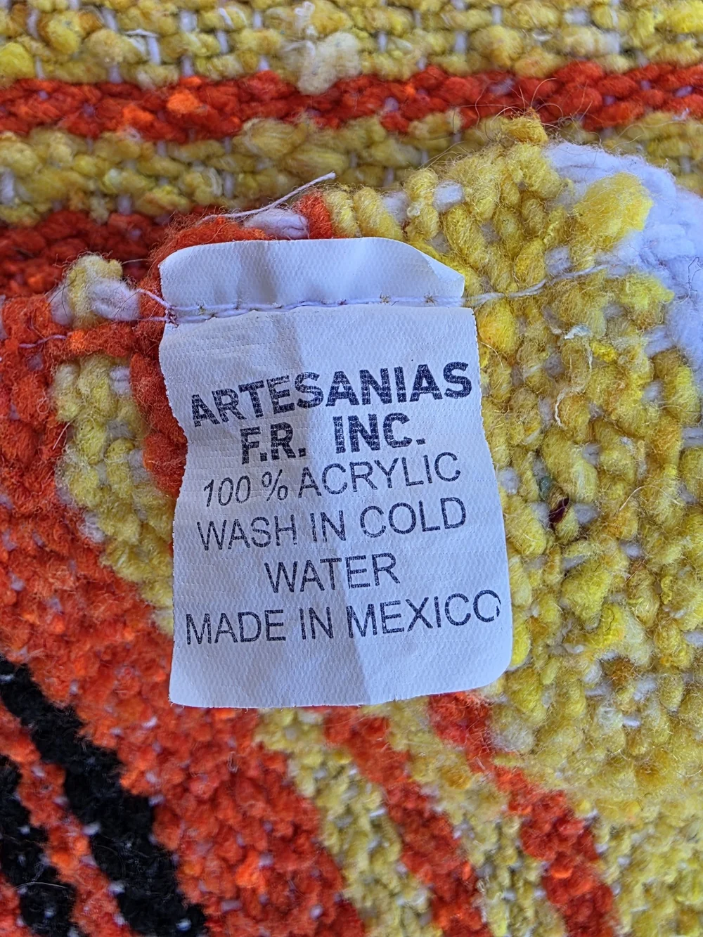 Artesanias F.R. Mexican Falsa Blanket 67x41 Boho Serape Throw